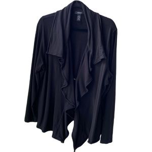 🖤 Alfani Macy’s Black Soft Knit Open Waterfall Cardigan, Hook & Eye Closure, 2X